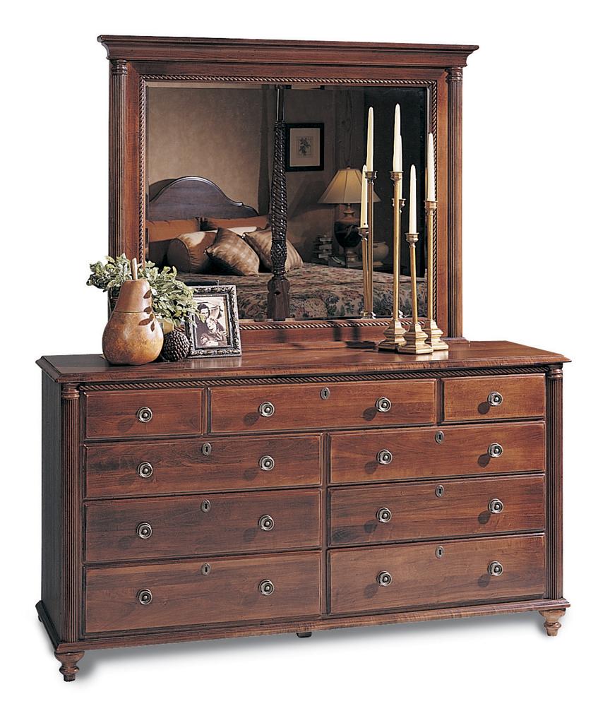 Durham Saville Row Traditional 9Drawer Triple Dresser & Landscape